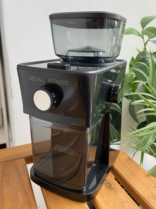 Meal Zense Burr Coffee Grinder, BU001, Black and Stainless Steel